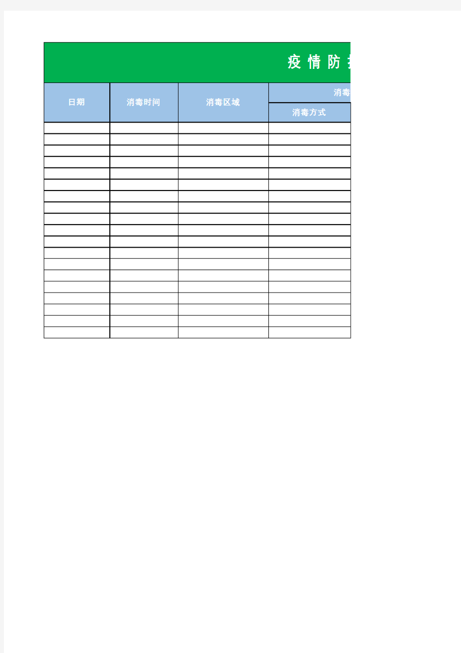 疫情防护消毒情况表