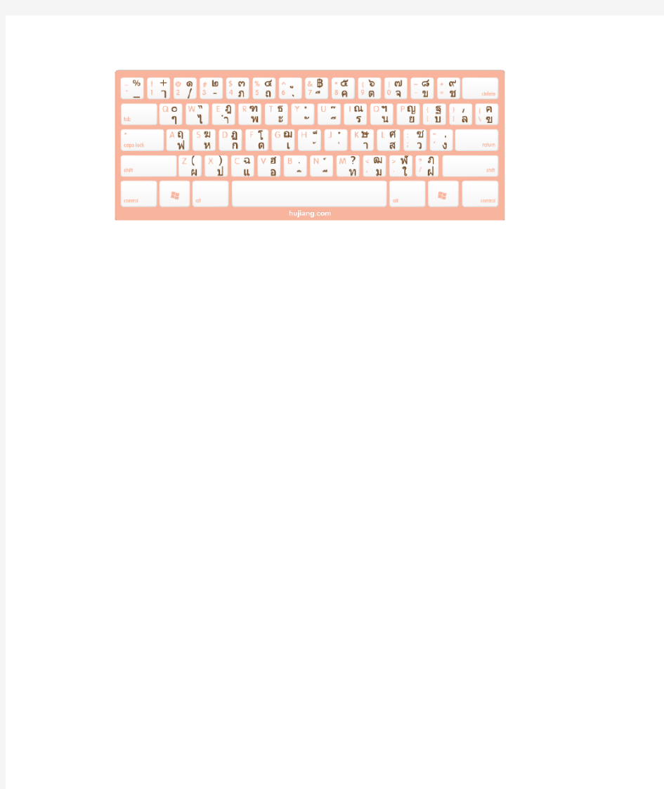 高清彩色泰语输入法键盘对照表