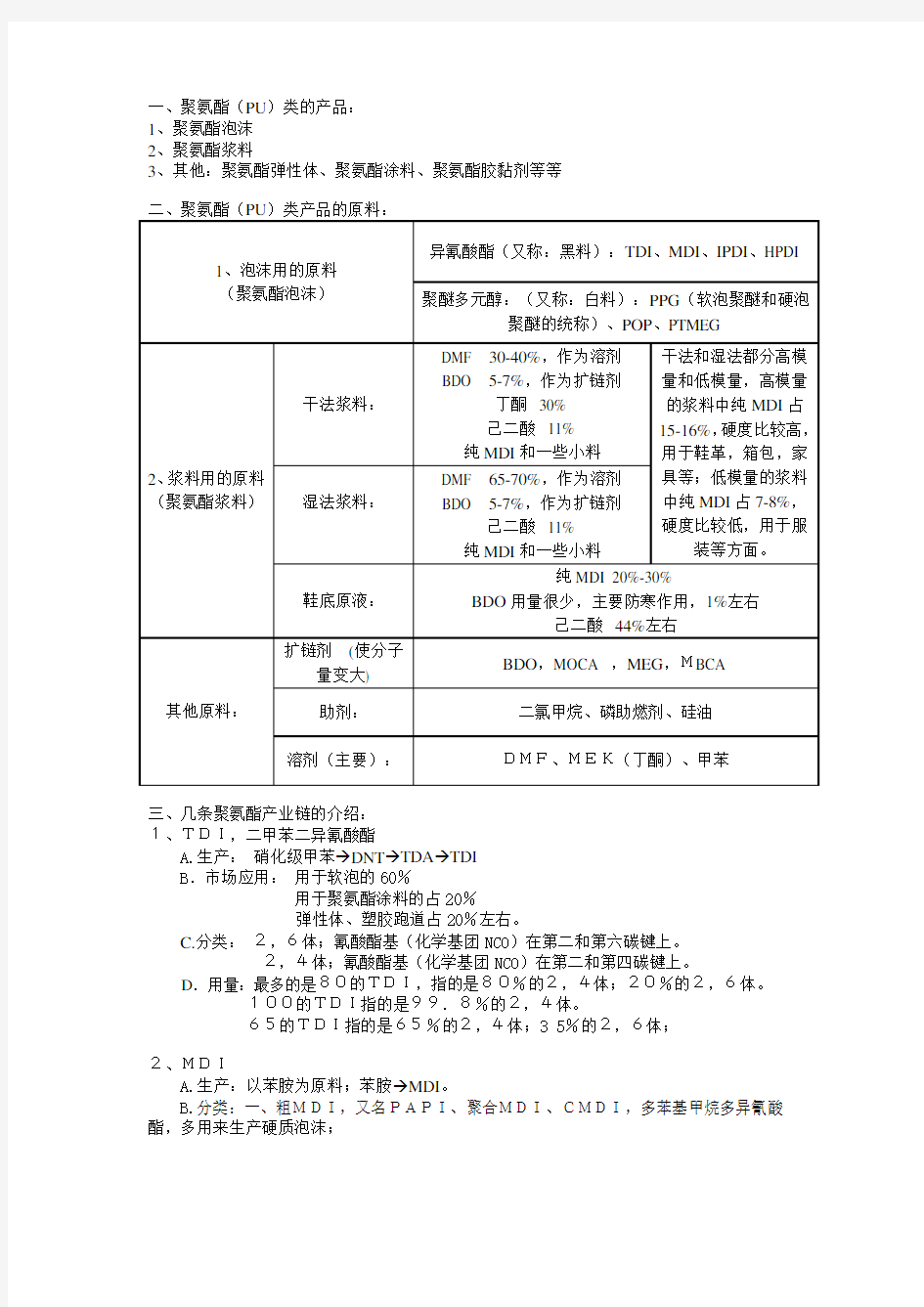 聚氨酯基础知识