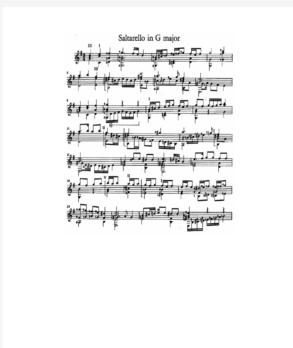 Saltarello in G major(萨尔塔雷洛G大调);西蒙娜·莫利纳罗,Simone Molinaro(古典吉他谱)