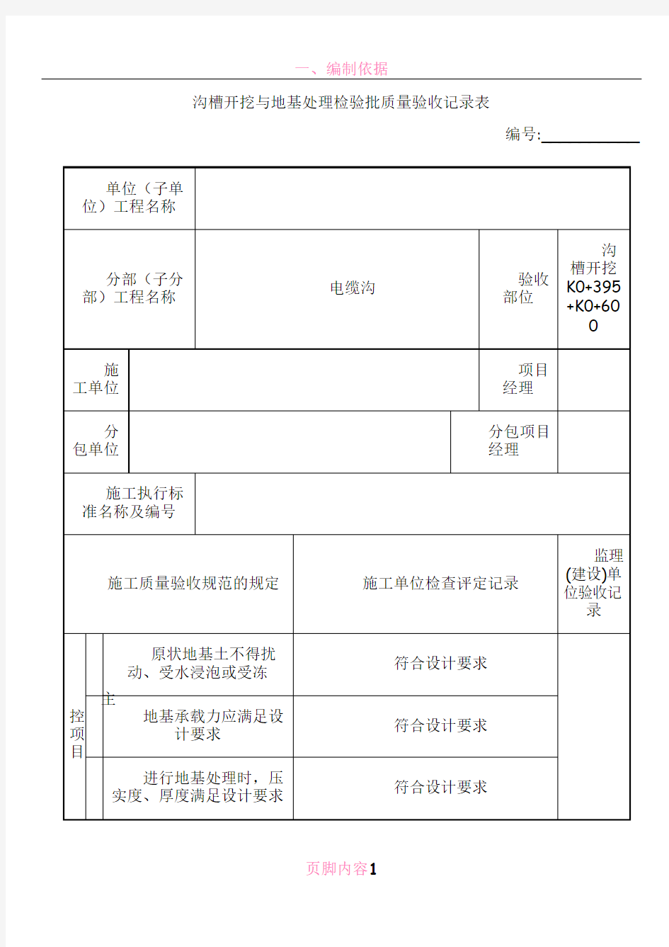 电缆沟检验批