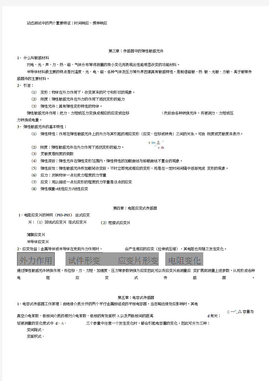 传感器原理设计与应用重点总结